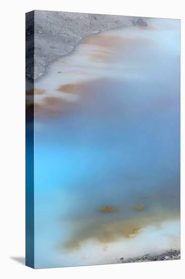 USA, Wyoming. Abstract lines and turquoise opalescence in thermal area in Porcelain Basin at Norris-Judith-Stretched Canvas