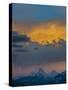 USA, Wyoming. Dramatic sky at sunset over Grand Teton, west side of Teton Mountains-Howie Garber-Stretched Canvas