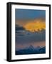 USA, Wyoming. Dramatic sky at sunset over Grand Teton, west side of Teton Mountains-Howie Garber-Framed Photographic Print