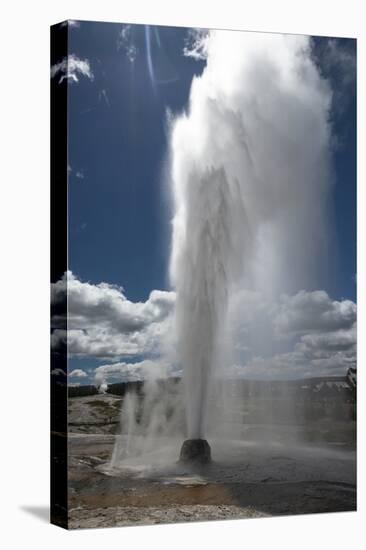 USA, Wyoming. Erupting Beehive Geyser, Upper Geyser Basin, Yellowstone National Park.-Judith Zimmerman-Stretched Canvas