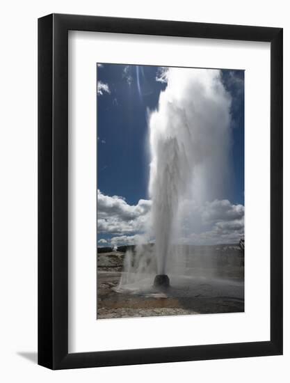 USA, Wyoming. Erupting Beehive Geyser, Upper Geyser Basin, Yellowstone National Park.-Judith Zimmerman-Framed Photographic Print