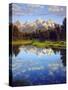 USA, Wyoming, Grand Teton Grand Tetons Reflect in Snake River-Jaynes Gallery-Stretched Canvas