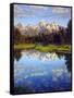 USA, Wyoming, Grand Teton Grand Tetons Reflect in Snake River-Jaynes Gallery-Framed Stretched Canvas