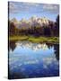 USA, Wyoming, Grand Teton Grand Tetons Reflect in Snake River-Jaynes Gallery-Stretched Canvas