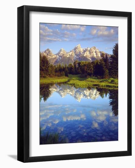 USA, Wyoming, Grand Teton Grand Tetons Reflect in Snake River-Jaynes Gallery-Framed Photographic Print