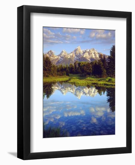 USA, Wyoming, Grand Teton Grand Tetons Reflect in Snake River-Jaynes Gallery-Framed Photographic Print