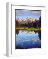 USA, Wyoming, Grand Teton Grand Tetons Reflect in Snake River-Jaynes Gallery-Framed Photographic Print