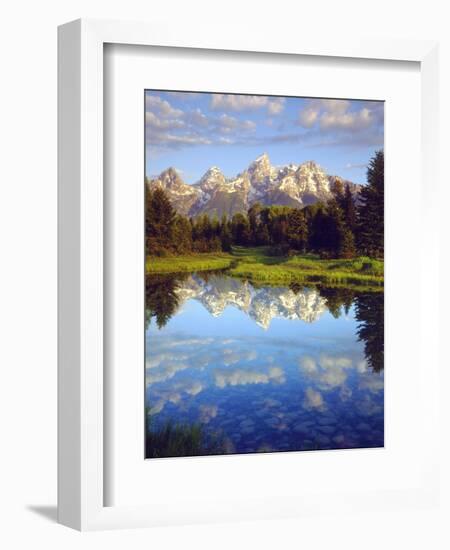 USA, Wyoming, Grand Teton Grand Tetons Reflect in Snake River-Jaynes Gallery-Framed Photographic Print