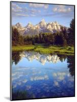 USA, Wyoming, Grand Teton Grand Tetons Reflect in Snake River-Jaynes Gallery-Mounted Photographic Print