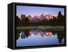 USA, Wyoming, Grand Teton Grand Tetons Reflect in Snake River-Jaynes Gallery-Framed Stretched Canvas