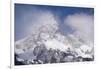 USA, Wyoming, Grand Teton National Park. Clouds over mountains during spring snowstorm.-Jaynes Gallery-Framed Photographic Print