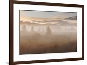 USA, Wyoming, Grand Teton National Park. Foggy sunrise on landscape.-Jaynes Gallery-Framed Photographic Print