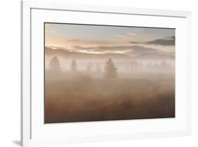 USA, Wyoming, Grand Teton National Park. Foggy sunrise on landscape.-Jaynes Gallery-Framed Photographic Print