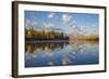 USA, Wyoming, Grand Teton National Park, Mt. Moran along the Snake River in autumn.-Elizabeth Boehm-Framed Photographic Print