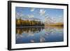 USA, Wyoming, Grand Teton National Park, Mt. Moran along the Snake River in autumn.-Elizabeth Boehm-Framed Photographic Print