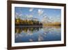 USA, Wyoming, Grand Teton National Park, Mt. Moran along the Snake River in autumn.-Elizabeth Boehm-Framed Photographic Print