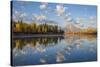 USA, Wyoming, Grand Teton National Park, Mt. Moran along the Snake River in autumn.-Elizabeth Boehm-Stretched Canvas