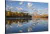 USA, Wyoming, Grand Teton National Park, Mt. Moran along the Snake River in autumn.-Elizabeth Boehm-Stretched Canvas