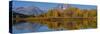 USA, Wyoming, Grand Teton National Park. Panoramic of reflected in Oxbow Bend in autumn.-Jaynes Gallery-Stretched Canvas