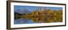 USA, Wyoming, Grand Teton National Park. Panoramic of reflected in Oxbow Bend in autumn.-Jaynes Gallery-Framed Photographic Print