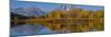 USA, Wyoming, Grand Teton National Park. Panoramic of reflected in Oxbow Bend in autumn.-Jaynes Gallery-Mounted Photographic Print