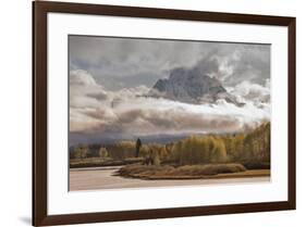 USA, Wyoming, Grand Teton National Park. Spring storm clouds around Mt. Moran.-Jaynes Gallery-Framed Photographic Print