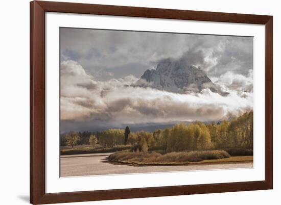 USA, Wyoming, Grand Teton National Park. Spring storm clouds around Mt. Moran.-Jaynes Gallery-Framed Photographic Print