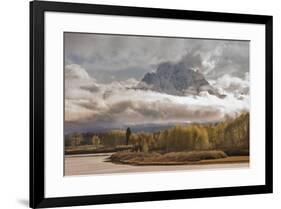 USA, Wyoming, Grand Teton National Park. Spring storm clouds around Mt. Moran.-Jaynes Gallery-Framed Photographic Print