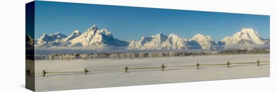 USA, Wyoming. Grand Teton National Park, winter landscape-George Theodore-Stretched Canvas