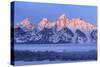 USA, Wyoming. Grand Teton National Park, winter landscape-George Theodore-Stretched Canvas