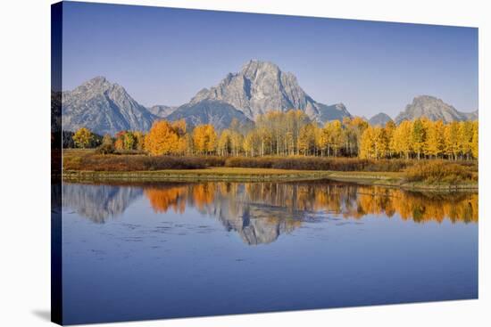 USA, Wyoming, Grand Teton NP, Mount Moran from Oxbow Junction-John Ford-Stretched Canvas