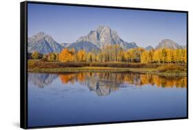 USA, Wyoming, Grand Teton NP, Mount Moran from Oxbow Junction-John Ford-Framed Stretched Canvas