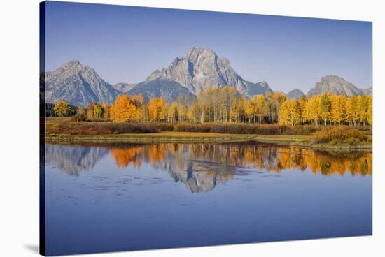 USA, Wyoming, Grand Teton NP, Mount Moran from Oxbow Junction-John Ford-Stretched Canvas