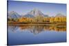 USA, Wyoming, Grand Teton NP, Mount Moran from Oxbow Junction-John Ford-Stretched Canvas