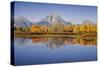 USA, Wyoming, Grand Teton NP, Mount Moran from Oxbow Junction-John Ford-Stretched Canvas