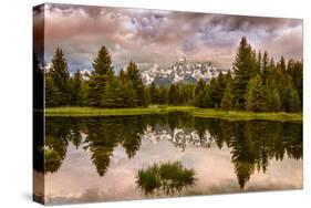 USA, Wyoming, Grand Teton's National Park Schwabacher Landing Sunrise-John Ford-Stretched Canvas
