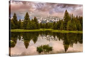 USA, Wyoming, Grand Teton's National Park Schwabacher Landing Sunrise-John Ford-Stretched Canvas