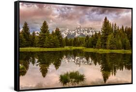 USA, Wyoming, Grand Teton's National Park Schwabacher Landing Sunrise-John Ford-Framed Stretched Canvas