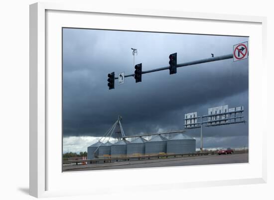 USA, Wyoming, Highway, Storm Clouds-Catharina Lux-Framed Photographic Print