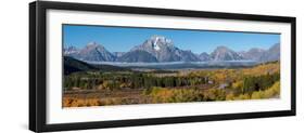 USA, Wyoming. Mount Moran and autumn aspens at the Oxbow, Grand Teton National Park.-Judith Zimmerman-Framed Photographic Print