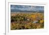 USA, Wyoming. Mount Moran and autumn aspens from the Oxbow, Grand Teton National Park.-Judith Zimmerman-Framed Photographic Print