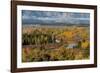 USA, Wyoming. Mount Moran and autumn aspens from the Oxbow, Grand Teton National Park.-Judith Zimmerman-Framed Photographic Print