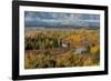 USA, Wyoming. Mount Moran and autumn aspens from the Oxbow, Grand Teton National Park.-Judith Zimmerman-Framed Photographic Print