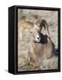 USA, Wyoming, National Elk Refuge, Bighorn sheep ram lying down on frosty grasses-Elizabeth Boehm-Framed Stretched Canvas