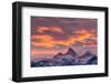 USA, Wyoming. Orange sunset and landscape of Table, Grand and Middle Teton and Mt. Owen.-Howie Garber-Framed Photographic Print