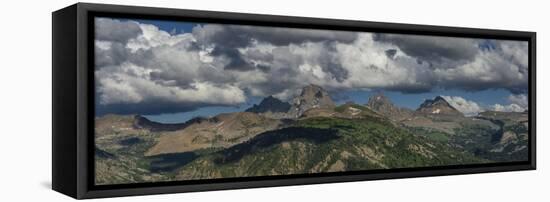 USA, Wyoming. Panoramic of Grand Teton and Teton Range from west side-Howie Garber-Framed Stretched Canvas