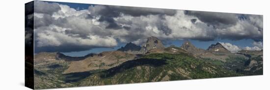 USA, Wyoming. Panoramic of Grand Teton and Teton Range from west side-Howie Garber-Stretched Canvas