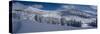 USA, Wyoming. Panoramic of Peaked Mountain and Mary's Nipple, Grand Targhee Resort with new snow.-Howie Garber-Stretched Canvas