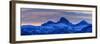 USA, Wyoming. Panoramic sunset of Grand Teton and clouds from west side of Tetons-Howie Garber-Framed Photographic Print