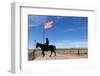 USA, Wyoming, Ranch, Sign, Cowboy, Us Flag-Catharina Lux-Framed Photographic Print